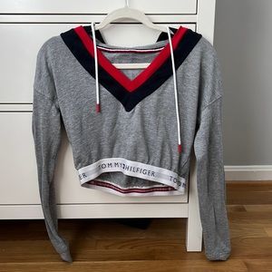 urban outfitters tommy hilfiger cropped hoodie